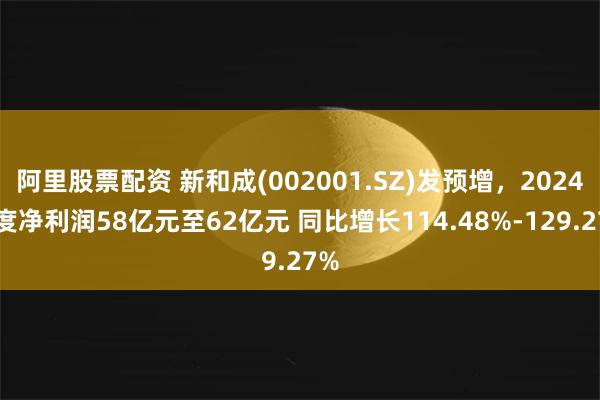 阿里股票配资 新和成(002001.SZ)发预增，2024年度净利润58亿元至62亿元 同比增长114.48%-129.27%