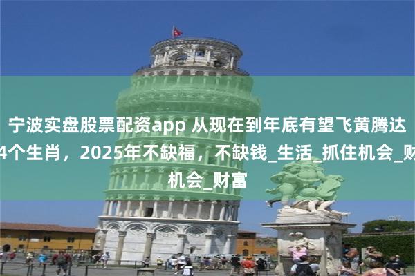 宁波实盘股票配资app 从现在到年底有望飞黄腾达的4个生肖，2025年不缺福，不缺钱_生活_抓住机会_财富