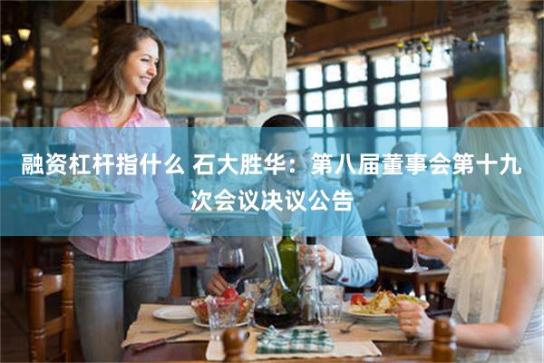 融资杠杆指什么 石大胜华：第八届董事会第十九次会议决议公告